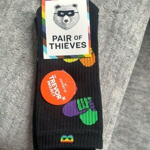Pack of 2 Pairs of Black Socks with Colorful Accents